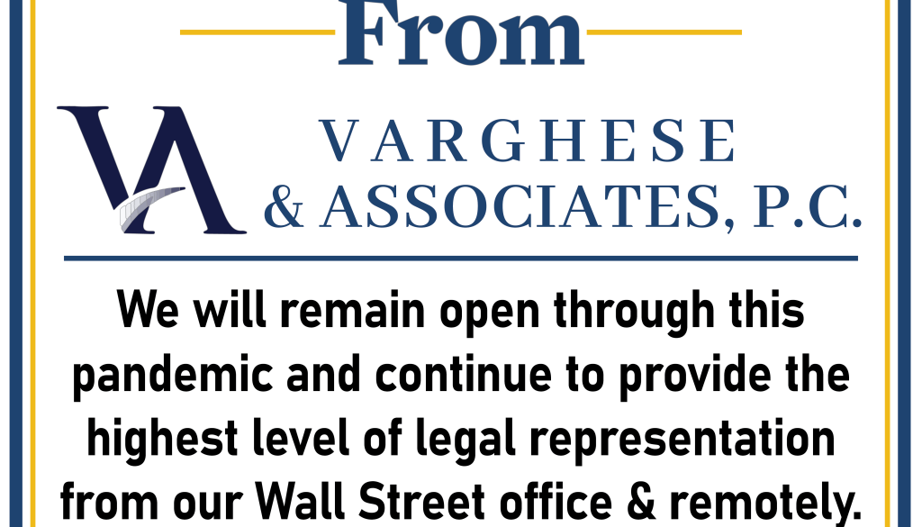 Varghese & Associates will stay open amid the COVID-19 pandemic.